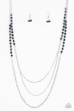 Shimmer Showdown - Blue Necklace - Paparazzi Accessories Necklace Bedazzle Me Pretty Mobile Fashion Boutique
