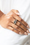 Shimmer Splash - Silver Ring - Paparazzi Accessories Ring Bedazzle Me Pretty Mobile Fashion Boutique