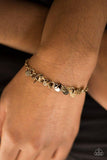 Shimmer Train - Brass Bracelet - Paparazzi Accessories Bracelet Bedazzle Me Pretty Mobile Fashion Boutique