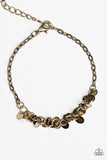 Shimmer Train - Brass Bracelet - Paparazzi Accessories Bracelet Bedazzle Me Pretty Mobile Fashion Boutique