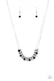 Shimmering High Society - Black Necklace - Paparazzi Accessories Necklace Bedazzle Me Pretty Mobile Fashion Boutique