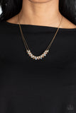 Shimmering High Society - Brown Necklace - Paparazzi Accessories Necklace Bedazzle Me Pretty Mobile Fashion Boutique