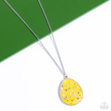 Shimmering Seafloors - Yellow Necklace - Paparazzi Accessories Necklace Bedazzle Me Pretty Mobile Fashion Boutique