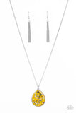 Shimmering Seafloors - Yellow Necklace - Paparazzi Accessories Necklace Bedazzle Me Pretty Mobile Fashion Boutique