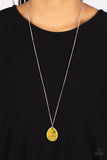 Shimmering Seafloors - Yellow Necklace - Paparazzi Accessories Necklace Bedazzle Me Pretty Mobile Fashion Boutique