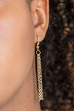 Shimmering Seashores - Gold Necklace - Paparazzi Accessories Necklace Bedazzle Me Pretty Mobile Fashion Boutique