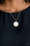 Shimmering Seashores - Gold Necklace - Paparazzi Accessories Necklace Bedazzle Me Pretty Mobile Fashion Boutique