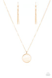 Shimmering Seashores - Gold Necklace - Paparazzi Accessories Necklace Bedazzle Me Pretty Mobile Fashion Boutique