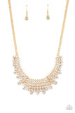 Shimmering Song - Gold Necklace - Paparazzi Accessories Necklace Bedazzle Me Pretty Mobile Fashion Boutique