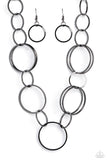 Shimmering Symphony - Black Necklace - Paparazzi Accessories Necklace Bedazzle Me Pretty Mobile Fashion Boutique