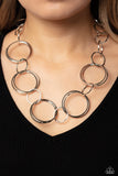 Shimmering Symphony - Silver Necklace - Paparazzi Accessories Necklace Bedazzle Me Pretty Mobile Fashion Boutique