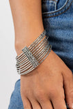 Shimmery Silhouette - Silver Bracelet - Paparazzi Accessories Bracelet Bedazzle Me Pretty Mobile Fashion Boutique