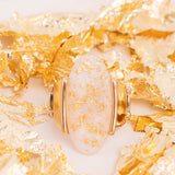 Shimmery Sovereign - White Ring - Paparazzi Accessories Ring Bedazzle Me Pretty Mobile Fashion Boutique