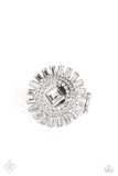 Shimmery Sprinkle - White Ring - Paparazzi Accessories Ring Bedazzle Me Pretty Mobile Fashion Boutique