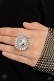 Shimmery Sprinkle - White Ring - Paparazzi Accessories Ring Bedazzle Me Pretty Mobile Fashion Boutique