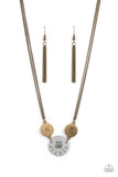 Shine Your Light - Brass Necklace - Paparazzi Accessories Necklace Bedazzle Me Pretty Mobile Fashion Boutique