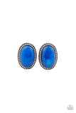 Shiny Sediment - Blue Earrings - Paparazzi Accessories Earrings Bedazzle Me Pretty Mobile Fashion Boutique