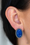 Shiny Sediment - Blue Earrings - Paparazzi Accessories Earrings Bedazzle Me Pretty Mobile Fashion Boutique