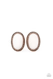 Shiny Sediment - Copper Earrings - Paparazzi Accessories Earrings Bedazzle Me Pretty Mobile Fashion Boutique