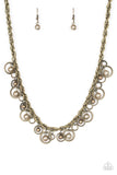 Shipwreck Style - Brass Necklace - Paparazzi Accessories Necklace Bedazzle Me Pretty Mobile Fashion Boutique