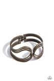 Shockwave Attitude - Brass Bracelet - Paparazzi Accessories Bracelet Bedazzle Me Pretty Mobile Fashion Boutique