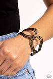 Shockwave Attitude - Brass Bracelet - Paparazzi Accessories Bracelet Bedazzle Me Pretty Mobile Fashion Boutique