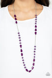 Shoreline Shimmer - Purple Necklace - Paparazzi Accessories Necklace Bedazzle Me Pretty Mobile Fashion Boutique
