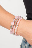 Shoreside Stroll - Pink Bracelet - Paparazzi Accessories Bracelet Bedazzle Me Pretty Mobile Fashion Boutique
