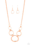 Short Circuit - Copper Necklace - Paparazzi Accessories Necklace Bedazzle Me Pretty Mobile Fashion Boutique