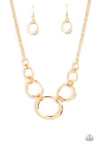Short Circuit - Gold Necklace - Paparazzi Accessories Necklace Bedazzle Me Pretty Mobile Fashion Boutique