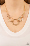 Short Circuit - Gold Necklace - Paparazzi Accessories Necklace Bedazzle Me Pretty Mobile Fashion Boutique