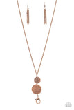 Shoulder To Shoulder - Copper Lanyard - Paparazzi Accessories Lanyard Bedazzle Me Pretty Mobile Fashion Boutique