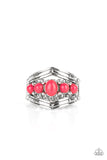 Show-Stopping Chevron - Pink Ring - Paparazzi Accessories Ring Bedazzle Me Pretty Mobile Fashion Boutique