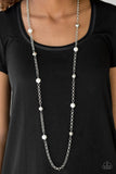 Showroom Shimmer - White Necklace - Paparazzi Accessories Necklace Bedazzle Me Pretty Mobile Fashion Boutique