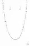 Showroom Shimmer - White Necklace - Paparazzi Accessories Necklace Bedazzle Me Pretty Mobile Fashion Boutique