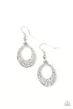 Showroom Sizzle - White Earrings - Paparazzi Accessories Earrings Bedazzle Me Pretty Mobile Fashion Boutique