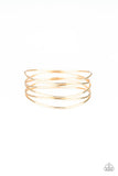 Showstopping Sheen - Gold Bracelet - Paparazzi Accessories Bracelet Bedazzle Me Pretty Mobile Fashion Boutique