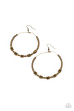 Simple Synchrony - Brass Earrings - Paparazzi Accessories Earrings Bedazzle Me Pretty Mobile Fashion Boutique