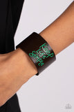 Simply Stunning - Green Bracelet - Paparazzi Accessories Bracelet Bedazzle Me Pretty Mobile Fashion Boutique