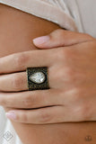 Singed Shape - Brass Ring - Paparazzi Accessories Ring Bedazzle Me Pretty Mobile Fashion Boutique