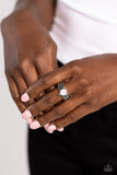 Sinuous Spotlight - White Ring - Paparazzi Accessories Ring Bedazzle Me Pretty Mobile Fashion Boutique