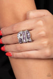 Six-Figure Flex - Purple Ring - Paparazzi Accessories Ring Bedazzle Me Pretty Mobile Fashion Boutique