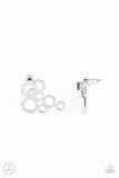 Six-Sided Shimmer - Silver Earrings - Paparazzi Accessories Earrings Bedazzle Me Pretty Mobile Fashion Boutique