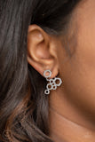 Six-Sided Shimmer - Silver Earrings - Paparazzi Accessories Earrings Bedazzle Me Pretty Mobile Fashion Boutique
