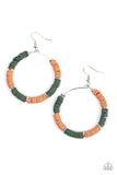 Skillfully Stacked - Green Earrings - Paparazzi Accessories Earrings Bedazzle Me Pretty Mobile Fashion Boutique