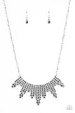 Skyscraping Sparkle - Silver Necklace - Paparazzi Accessories Necklace Bedazzle Me Pretty Mobile Fashion Boutique