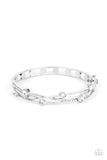 Slammin Sparkle - White Bracelet - Paparazzi Accessories Bracelet Bedazzle Me Pretty Mobile Fashion Boutique