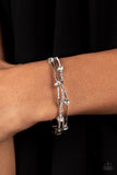 Slammin Sparkle - White Bracelet - Paparazzi Accessories Bracelet Bedazzle Me Pretty Mobile Fashion Boutique