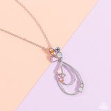 Sleek Sophistication - Orange Necklace - Paparazzi Accessories Necklace Bedazzle Me Pretty Mobile Fashion Boutique