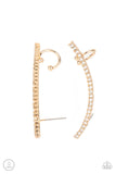 Sleekly Shimmering - Gold Post Earrings - Paparazzi Accessories Post Earrings FS-Bedazzle Me Pretty Mobile Fashion Boutique